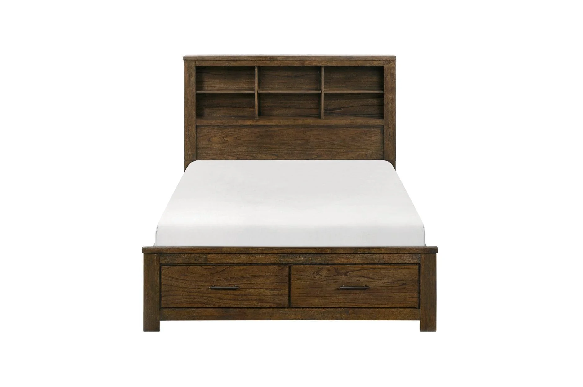 Sullivan Dark Brown Bookcase Storage Platform Bedroom Set - Image 3
