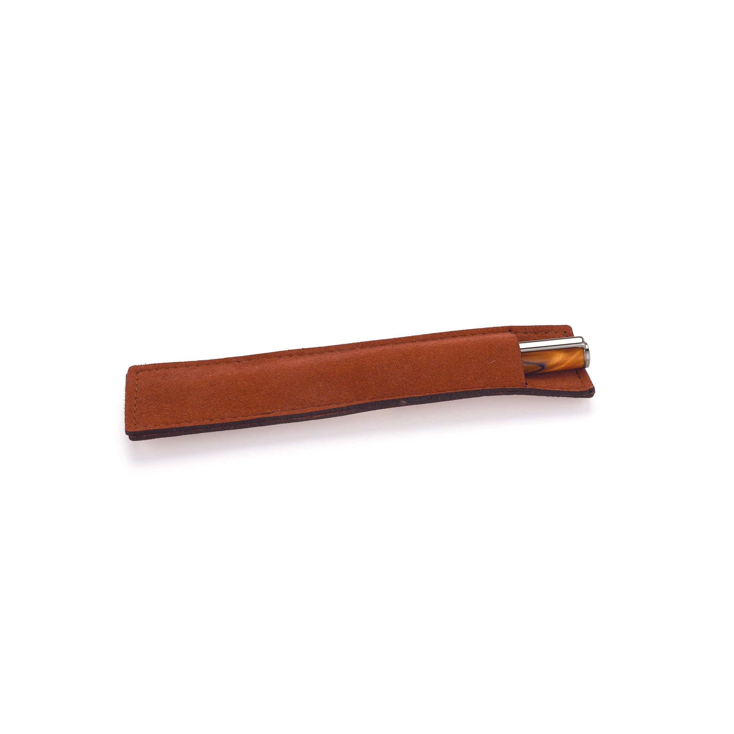 Leatherette Pen Sleeve – Brown – 1 Piece