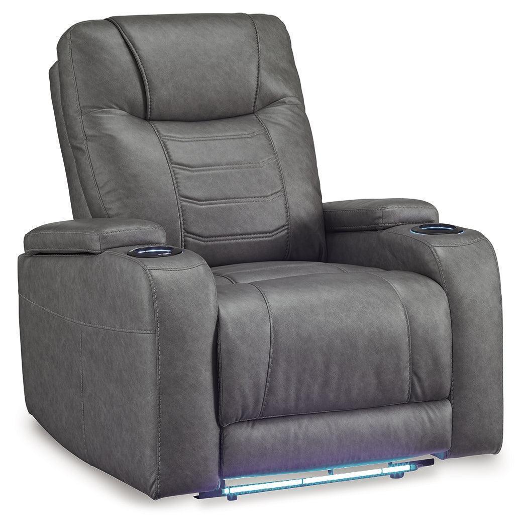 Schooner Rocks Slate Faux Leather Power Recliner - Image 2