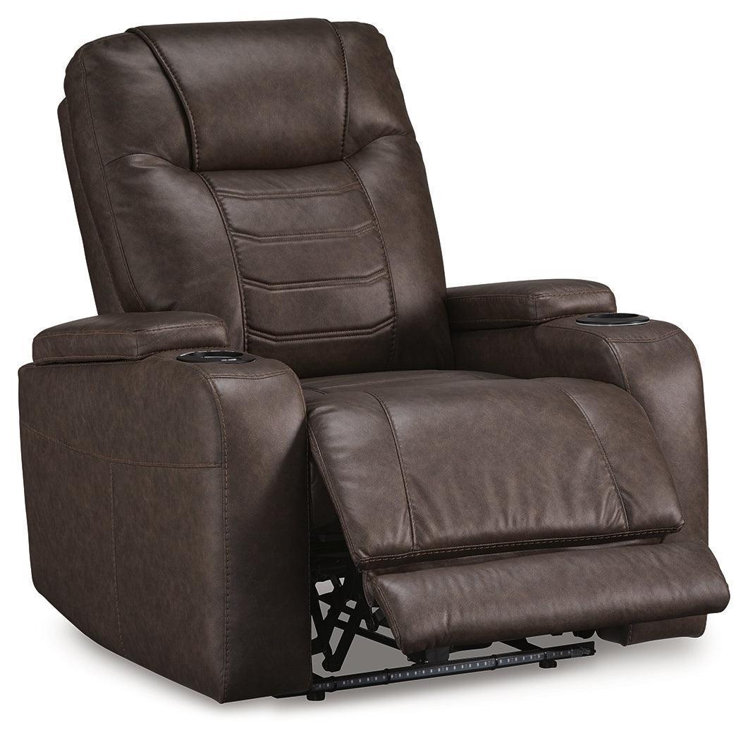 Schooner Rocks Umber Faux Leather Power Recliner - Image 3