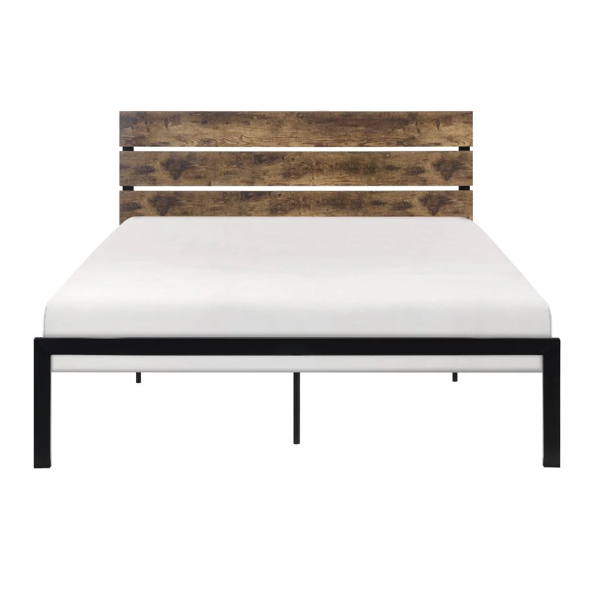 Marshall Black Fauxed Platform Queen Bed - Image 1