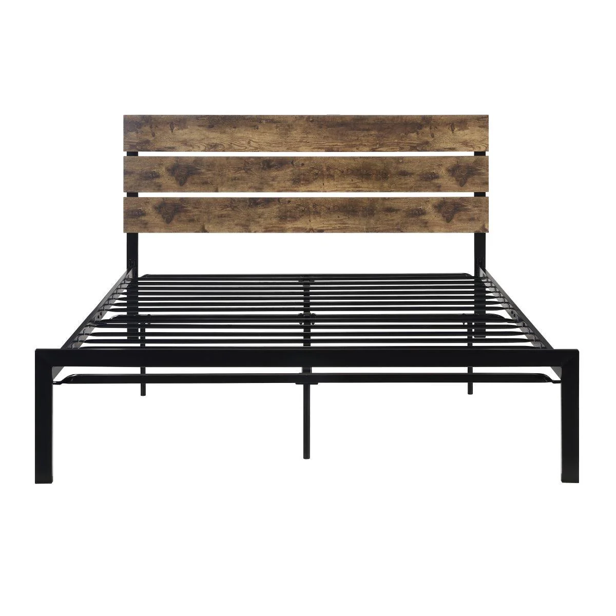 Marshall Black Fauxed Platform Queen Bed - Image 3