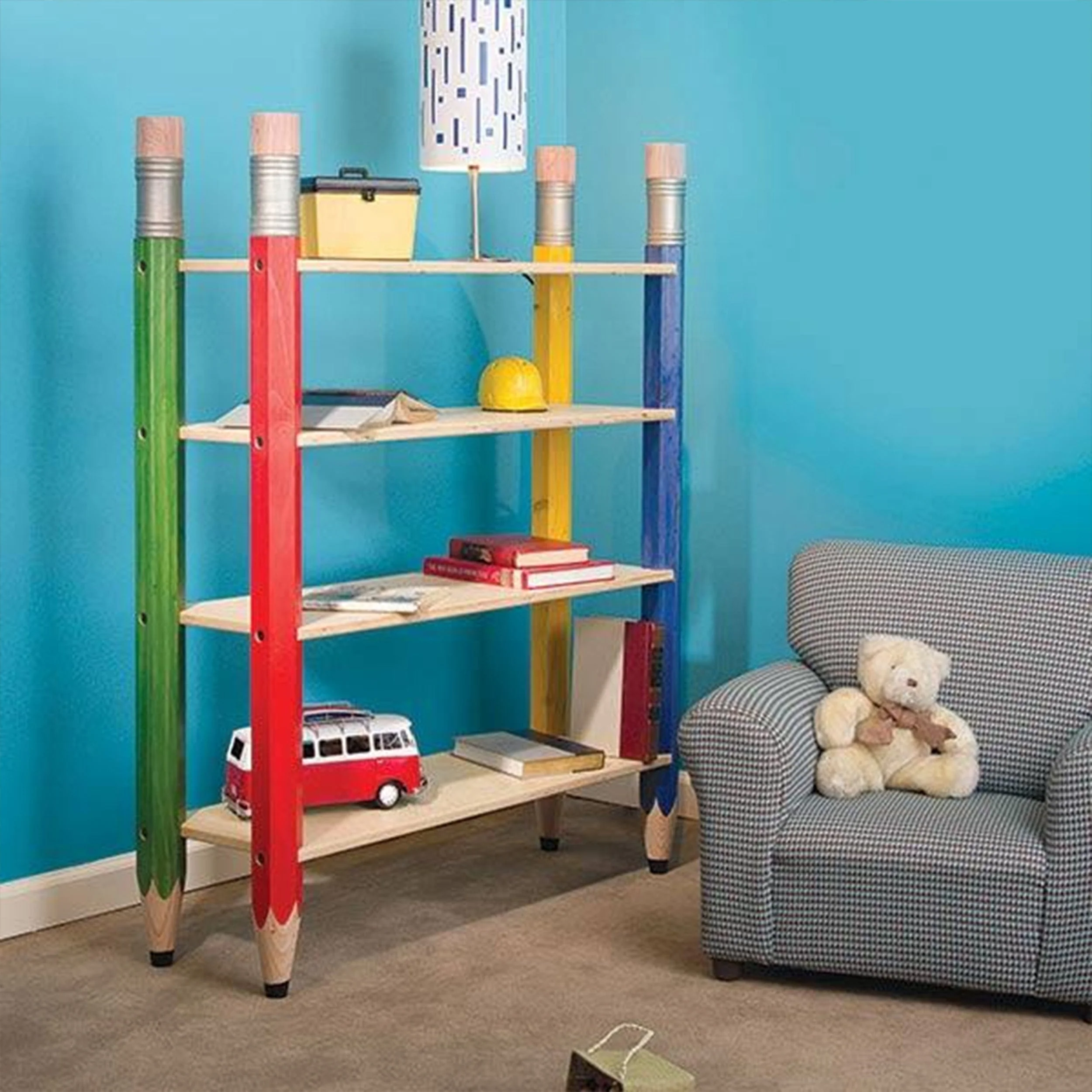 Pencil-Post Bookshelf - Paper Plan - Image 1
