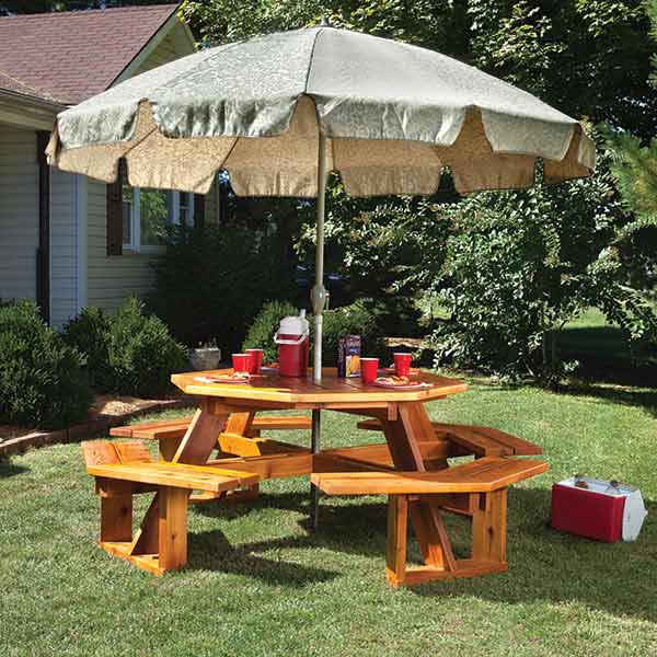 Octagonal Picnic Table w/Lazy Susan - Paper Plan - Image 1