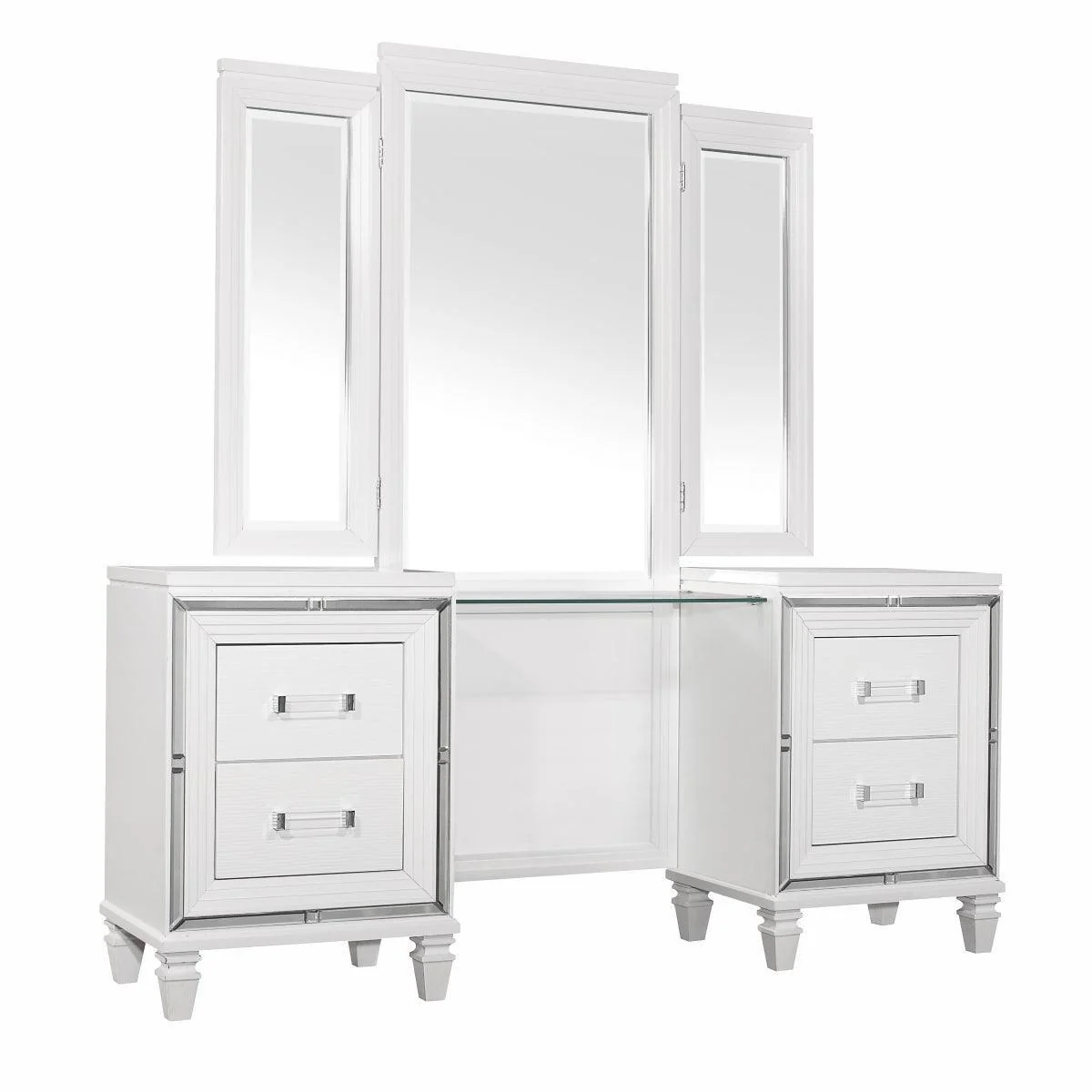 Tamsin White Vanity Dresser With Mirror