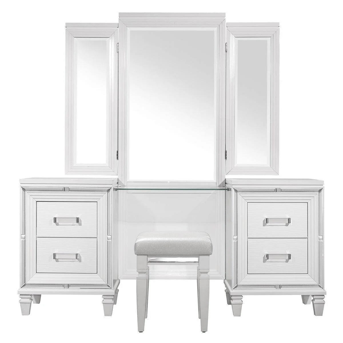 Tamsin White Vanity Dresser With Mirror - Image 2