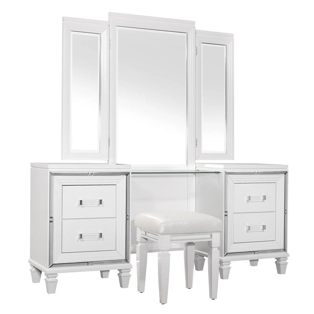Tamsin White Vanity Dresser With Mirror - Image 3