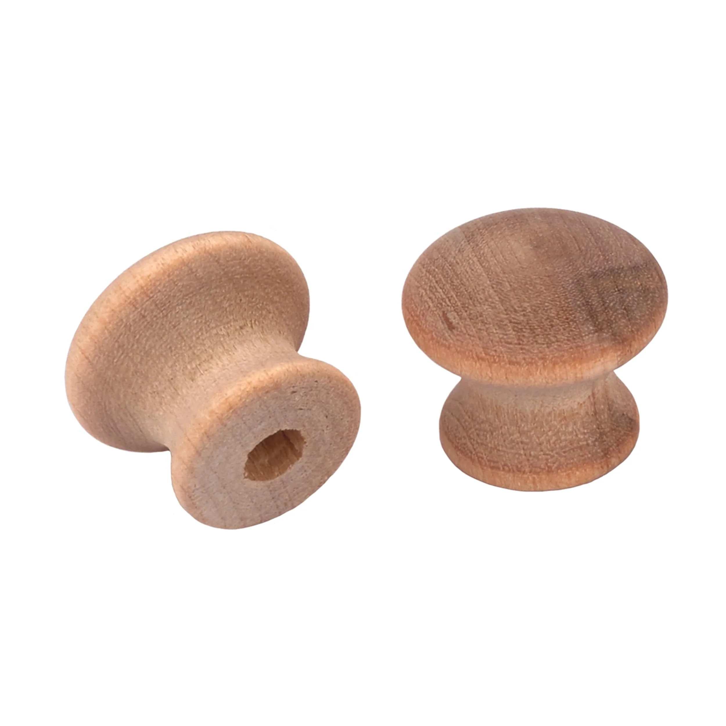 Mushroom Knob w/Screws - Birch - 3/4" Diameter - 5/8" Tall - 4 Piece - Image 1