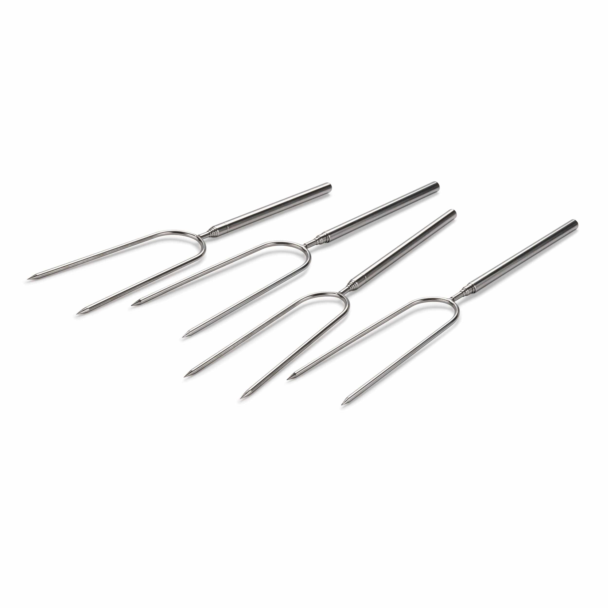 Campfire Roasting Fork Turning Kit – Stainless Steel – 4 Piece