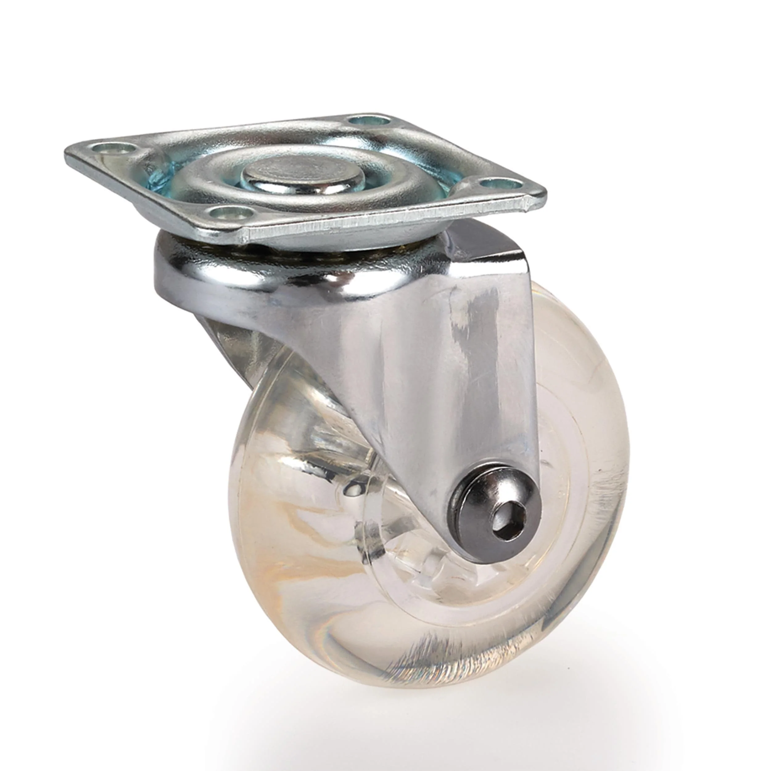 2″ Skate Wheel Caster Non-Locking with Rounded Translucent Wheel