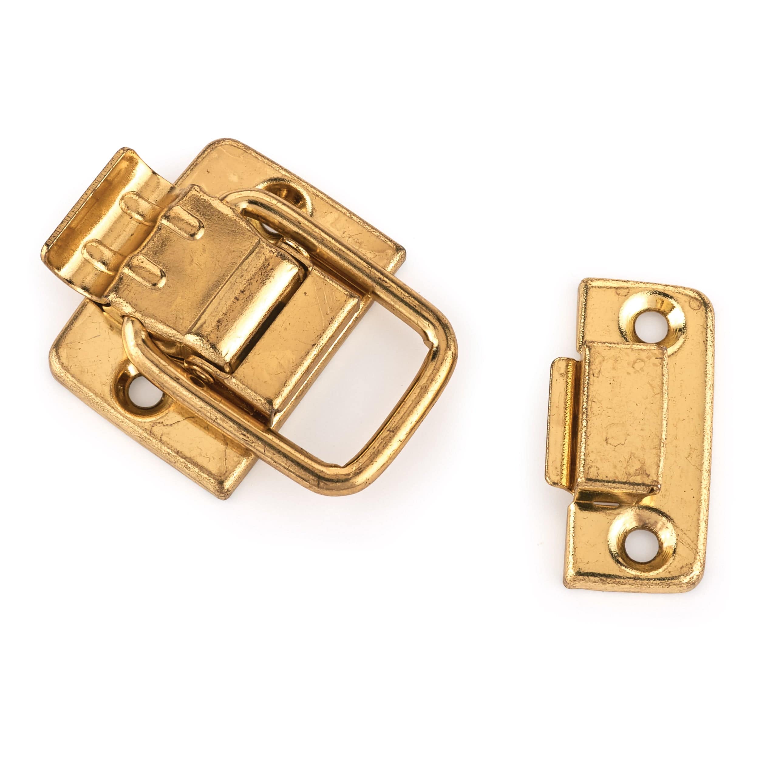 Draw Catch with Screws – Small – Polished Brass Plated