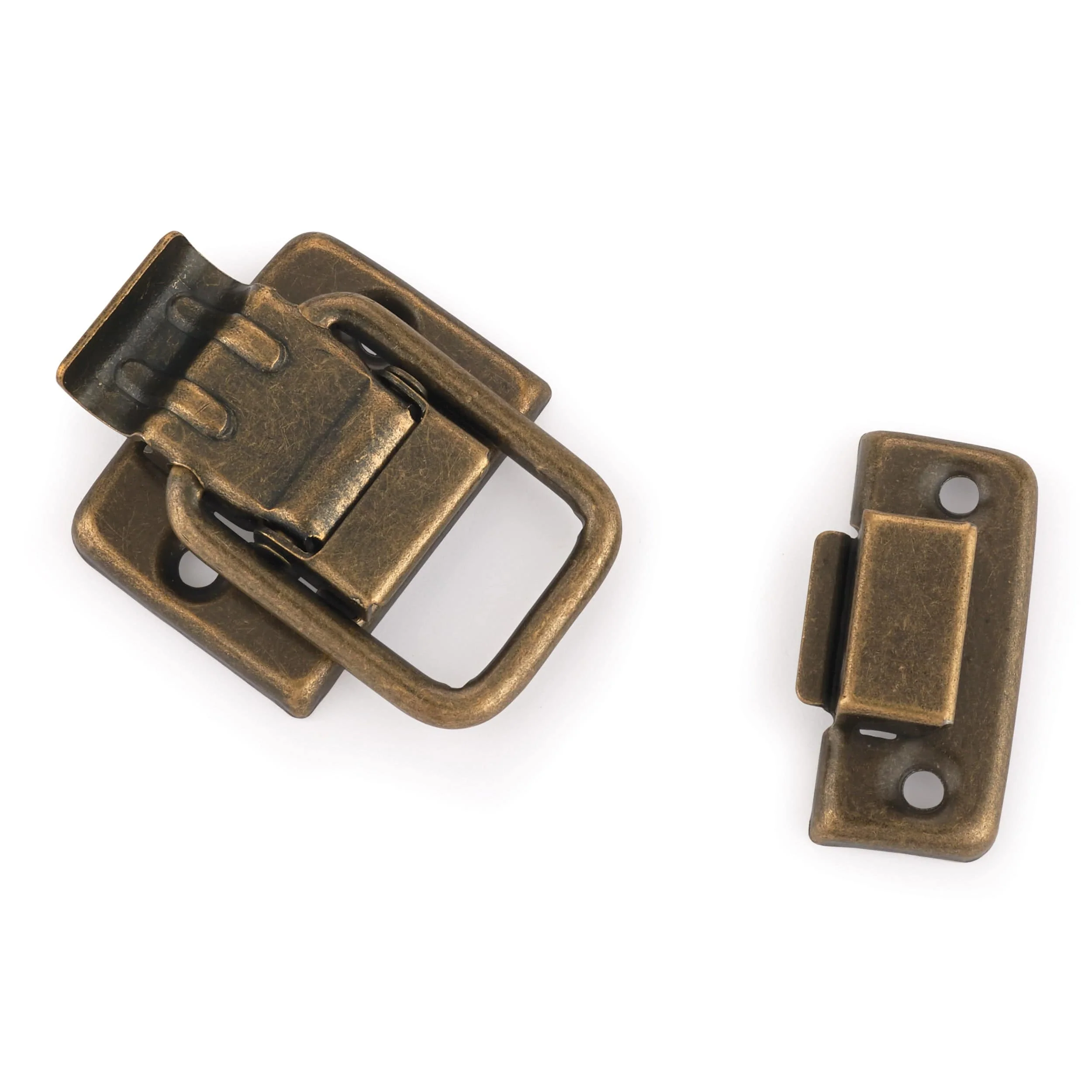 Draw Catch with Screws – Small – Antique Brass