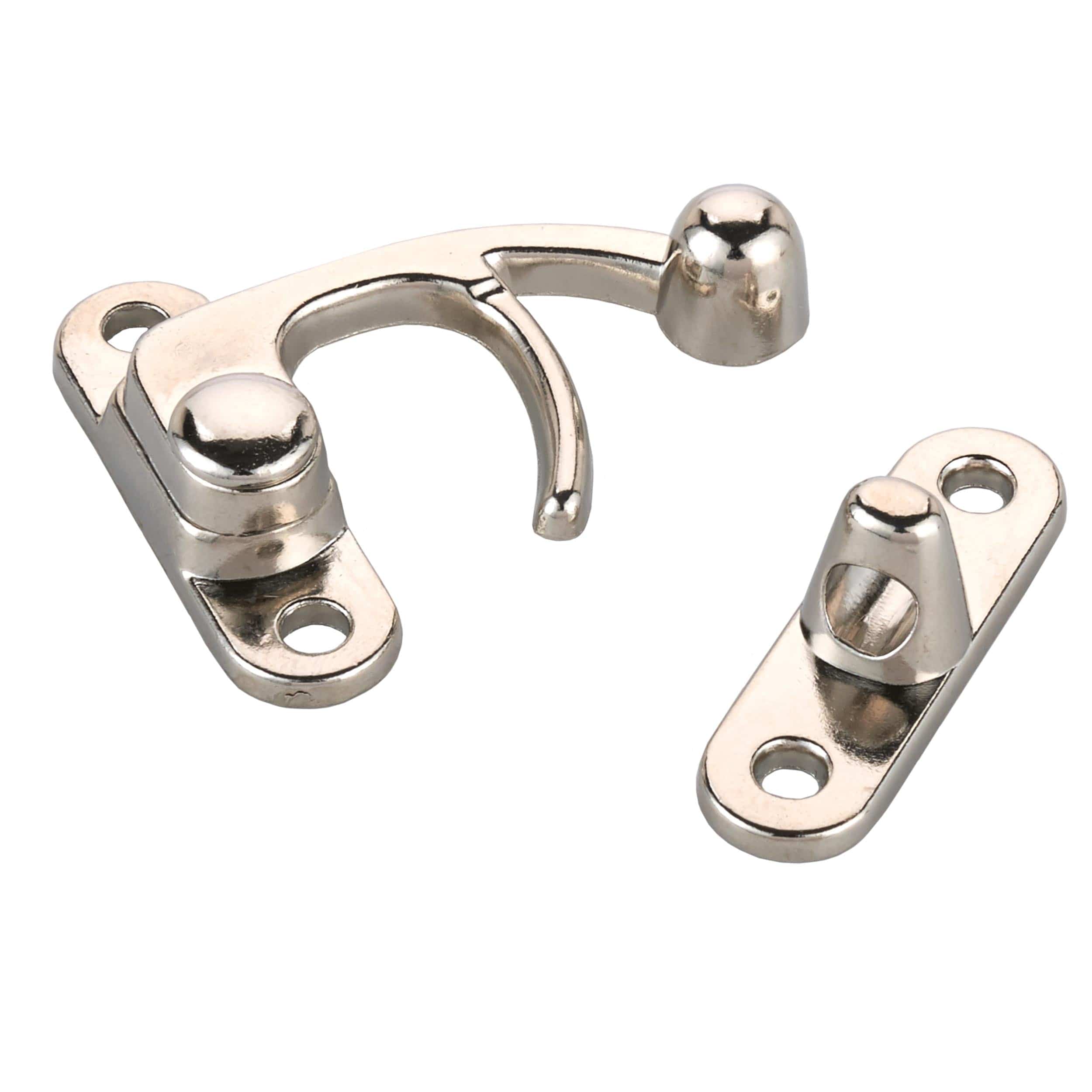 Hook Latch with Screws – Large – Nickel Finish