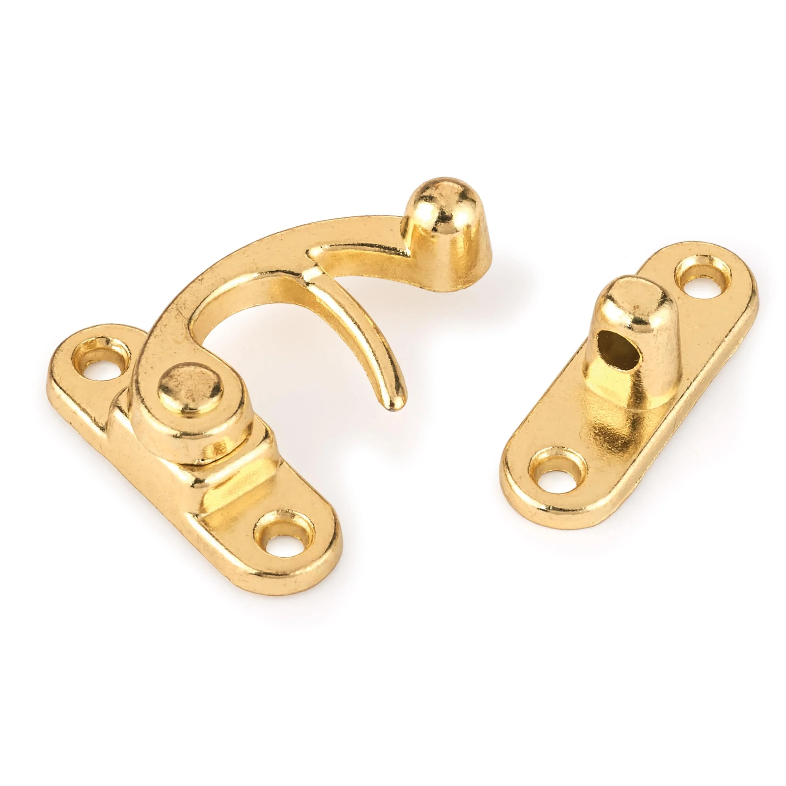 Hook Latch with Screws – Small – Polished Brass Plated