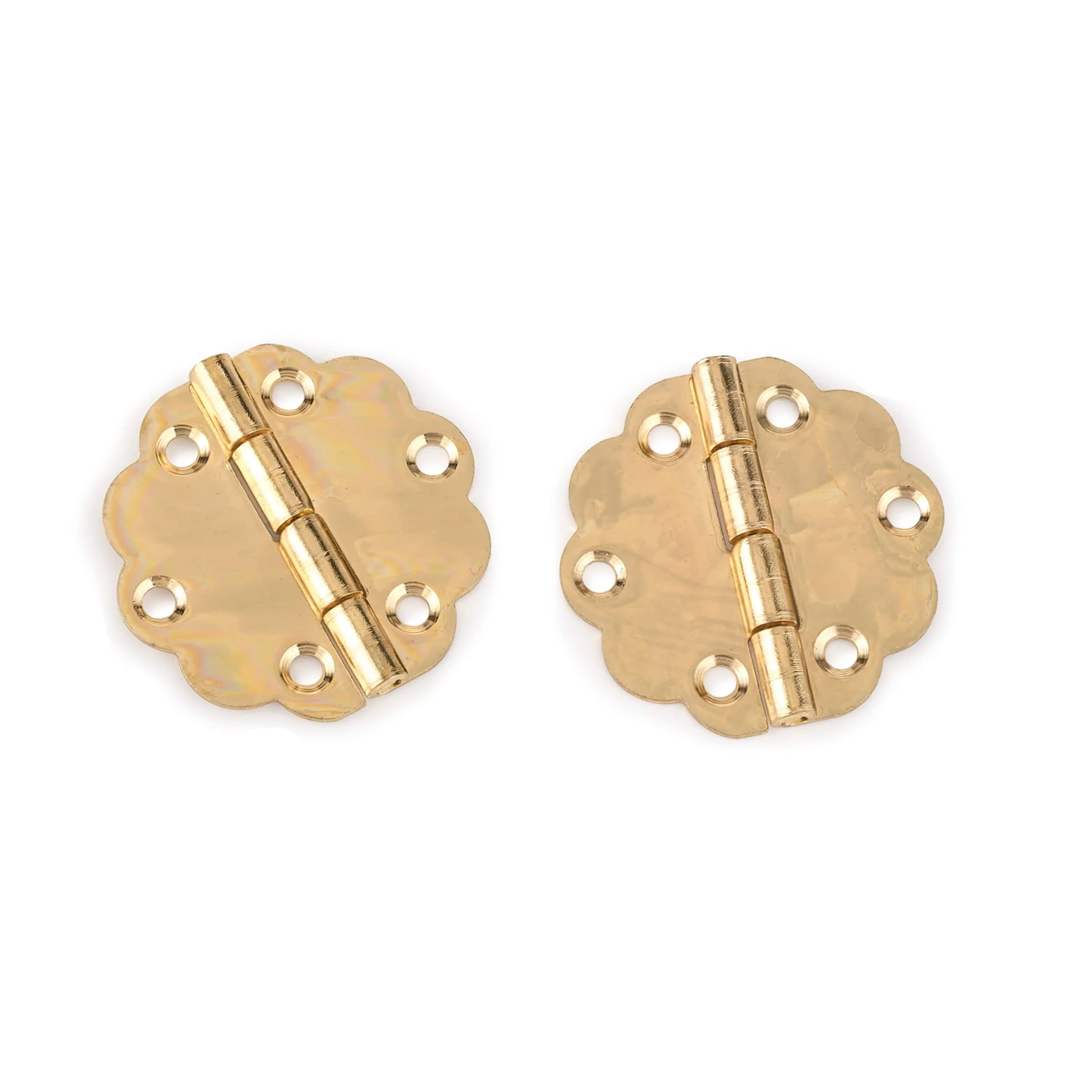 Decorative Round Box Hinge with Screws - Pair - Image 2