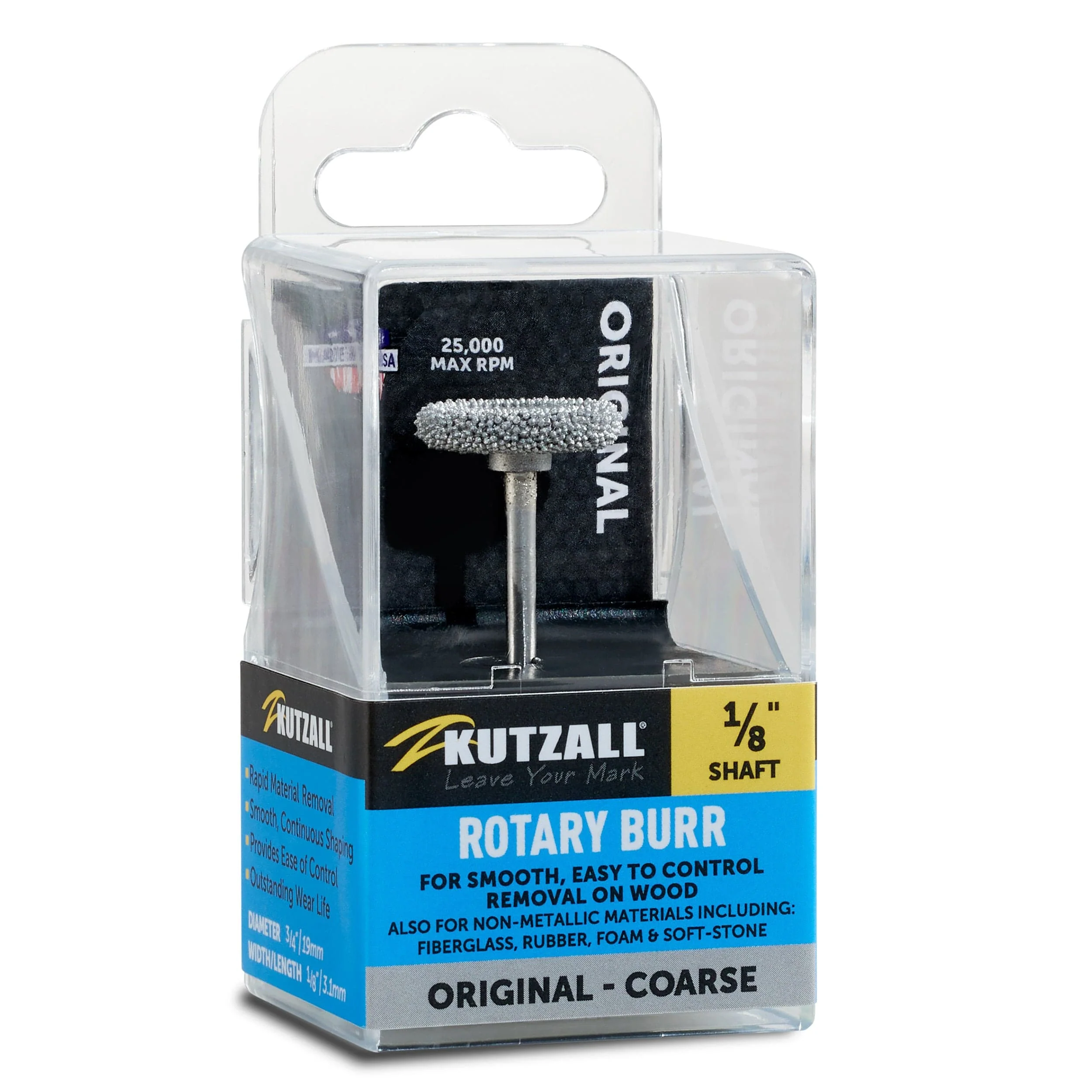 Original Rotor Saw Burr, 1/8" Shaft, Coarse (3/4" x 1/8") - Image 2