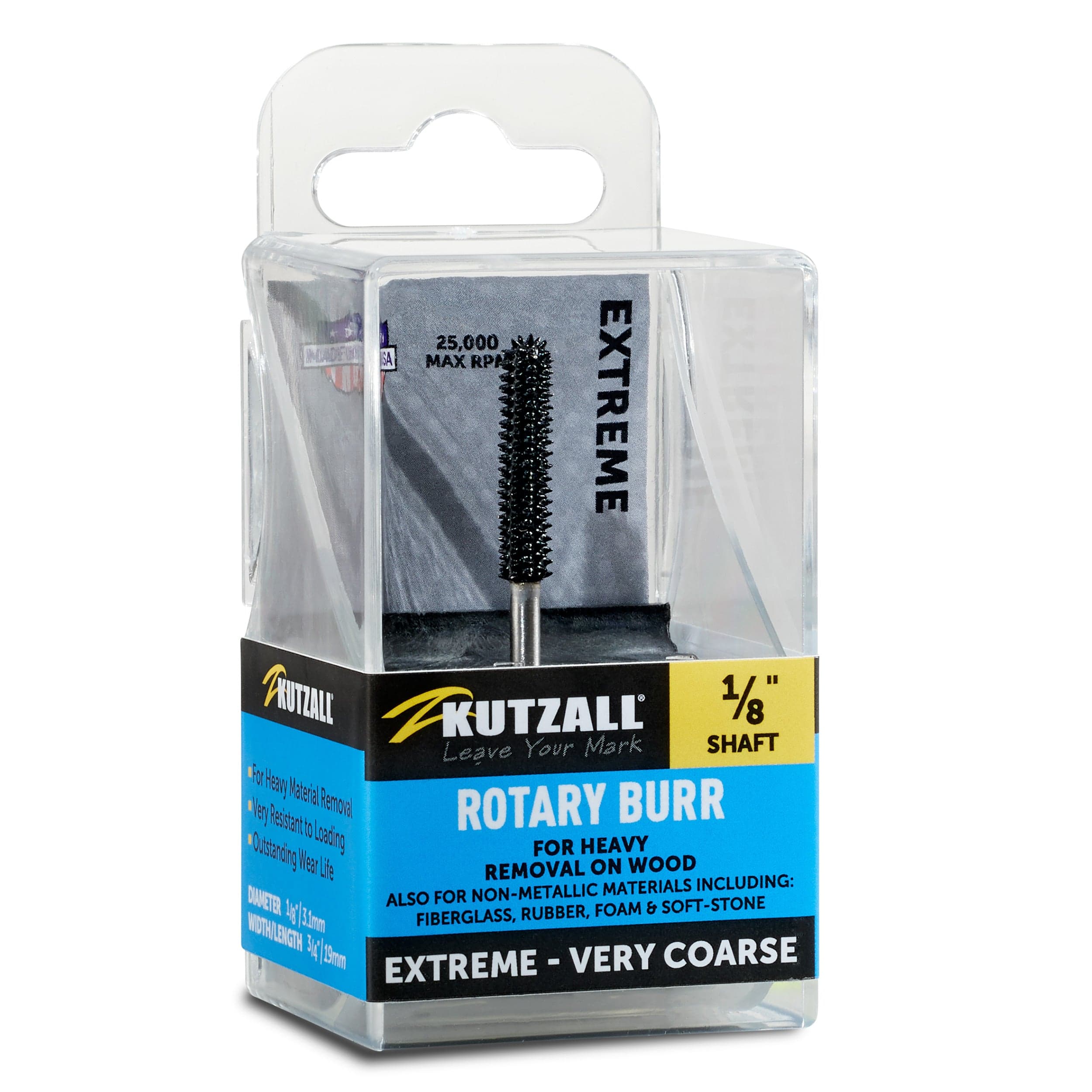 Extreme Ball Nose Burr, 1/8" Shaft, Very Coarse (1/8" x 7/8") - Image 2
