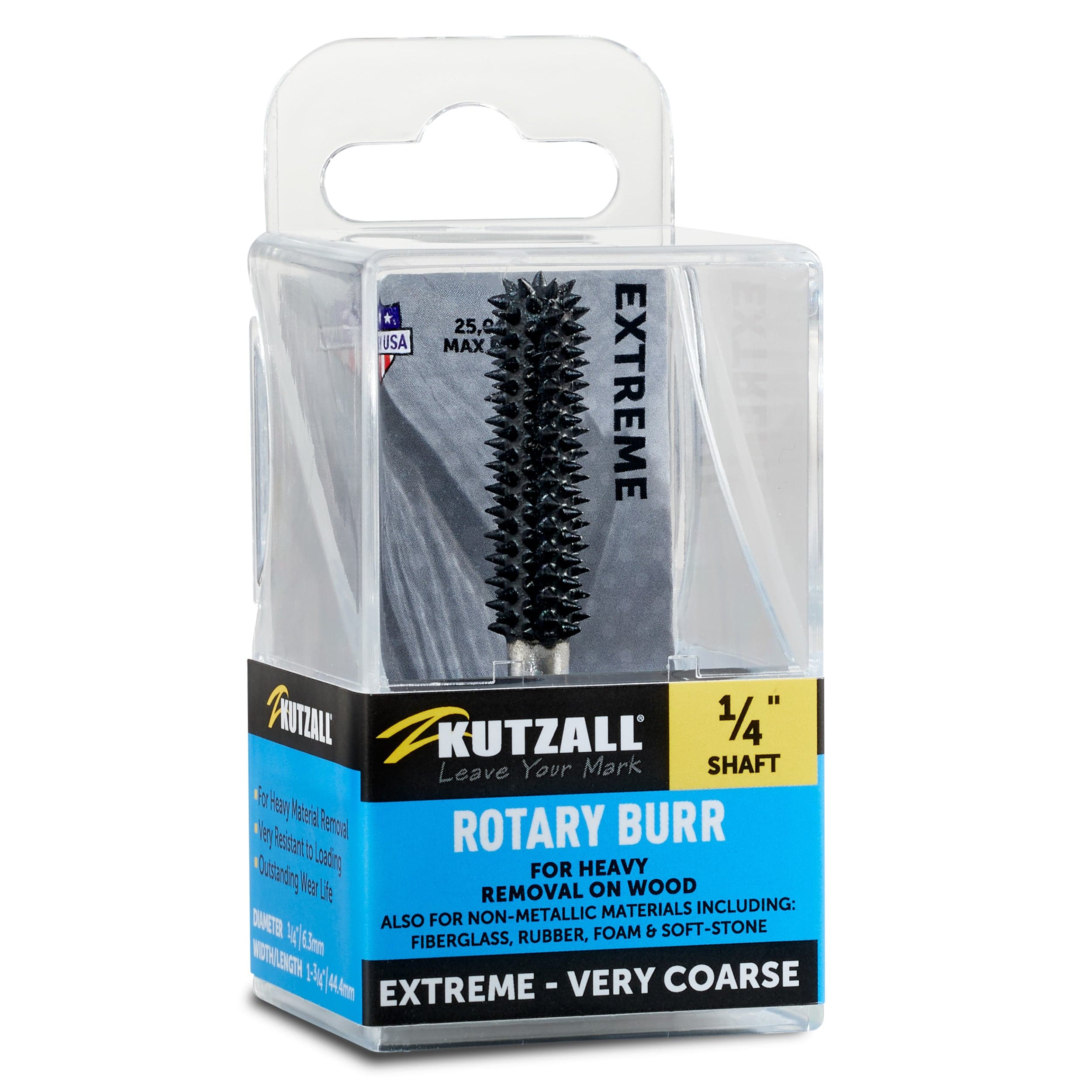 Extreme Ball Nose Burr, 1/8" Shaft, Very Coarse (1/4" x 1/2") - Image 2