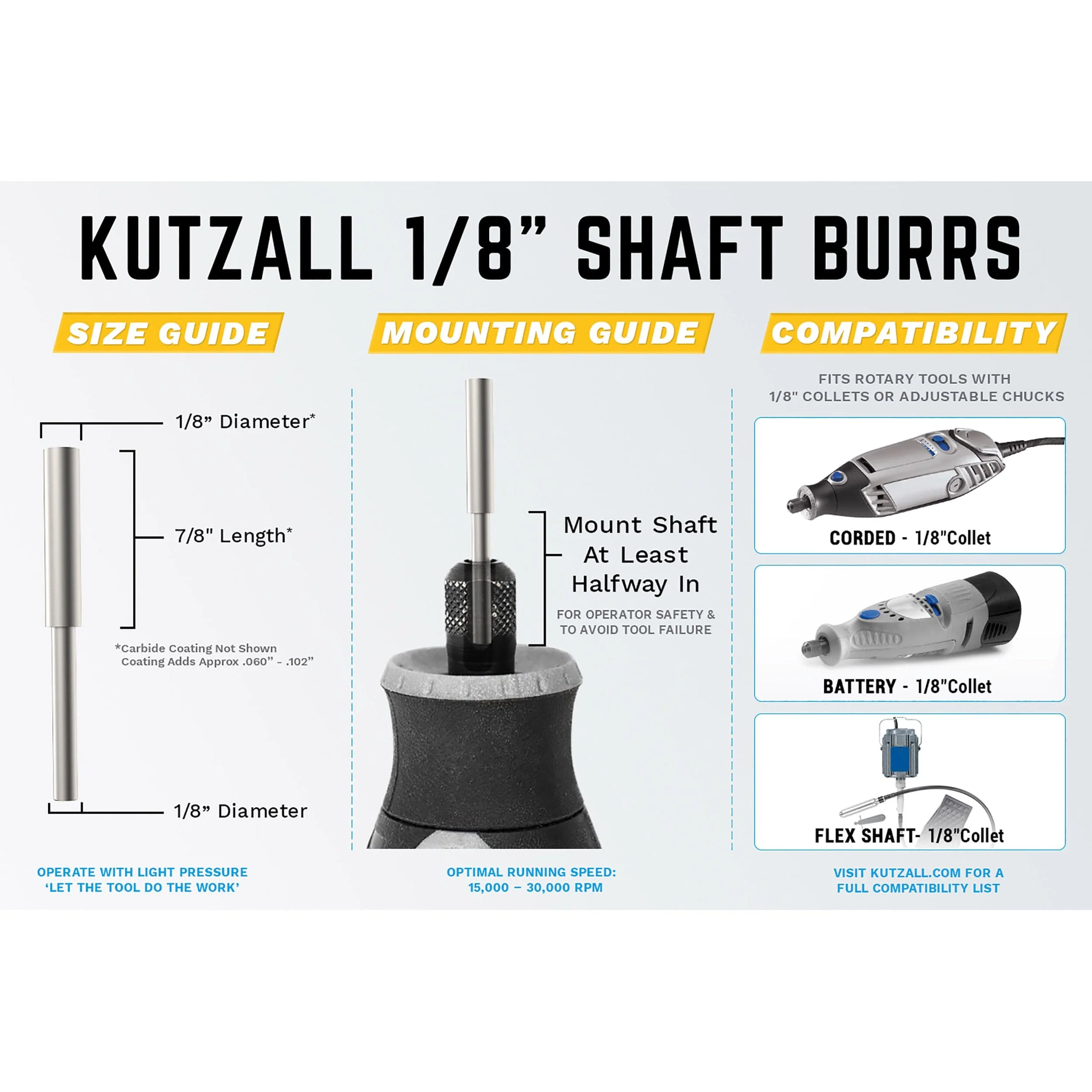 Extreme Cylinder Burr, 1/8" Shaft, Very Coarse (1/8" x 7/8") - Image 3