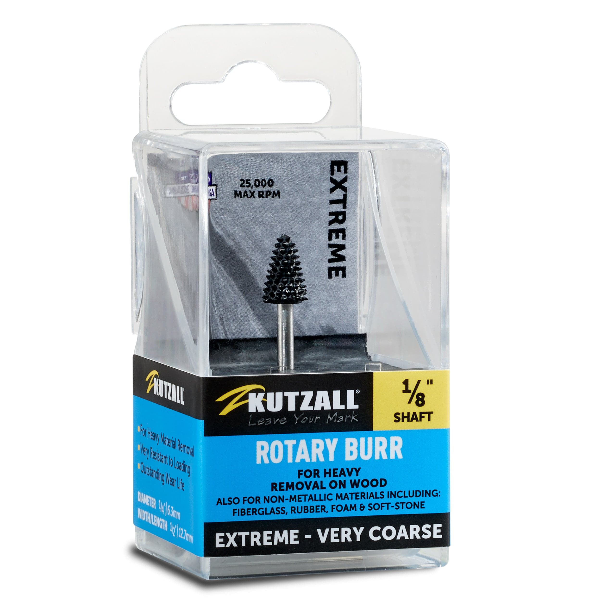 Extreme Taper Burr, 1/8" Shaft, Very Coarse (1/4" x 1/2") - Image 2