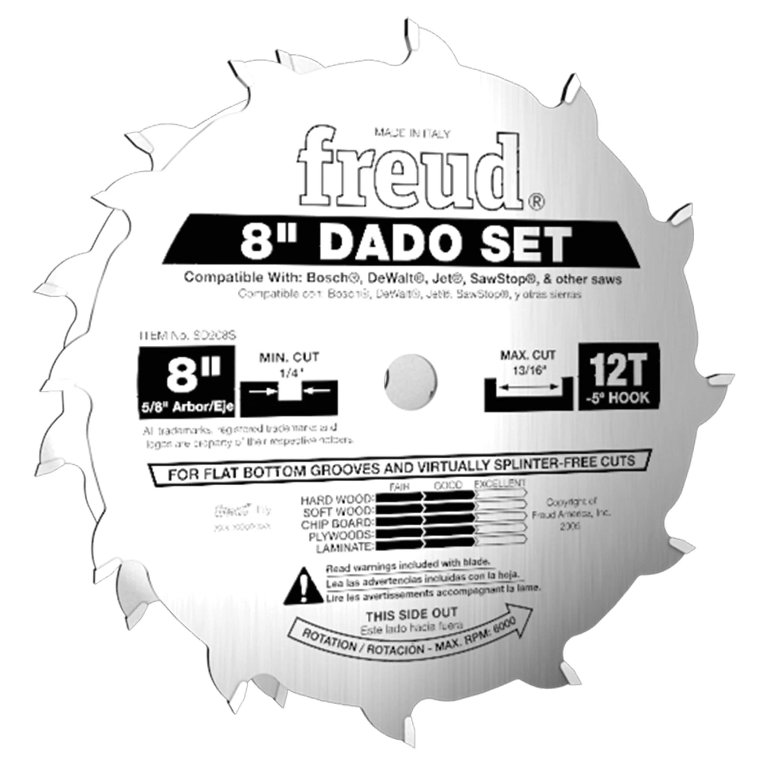 8″ Stacked Dado Set for All Saws