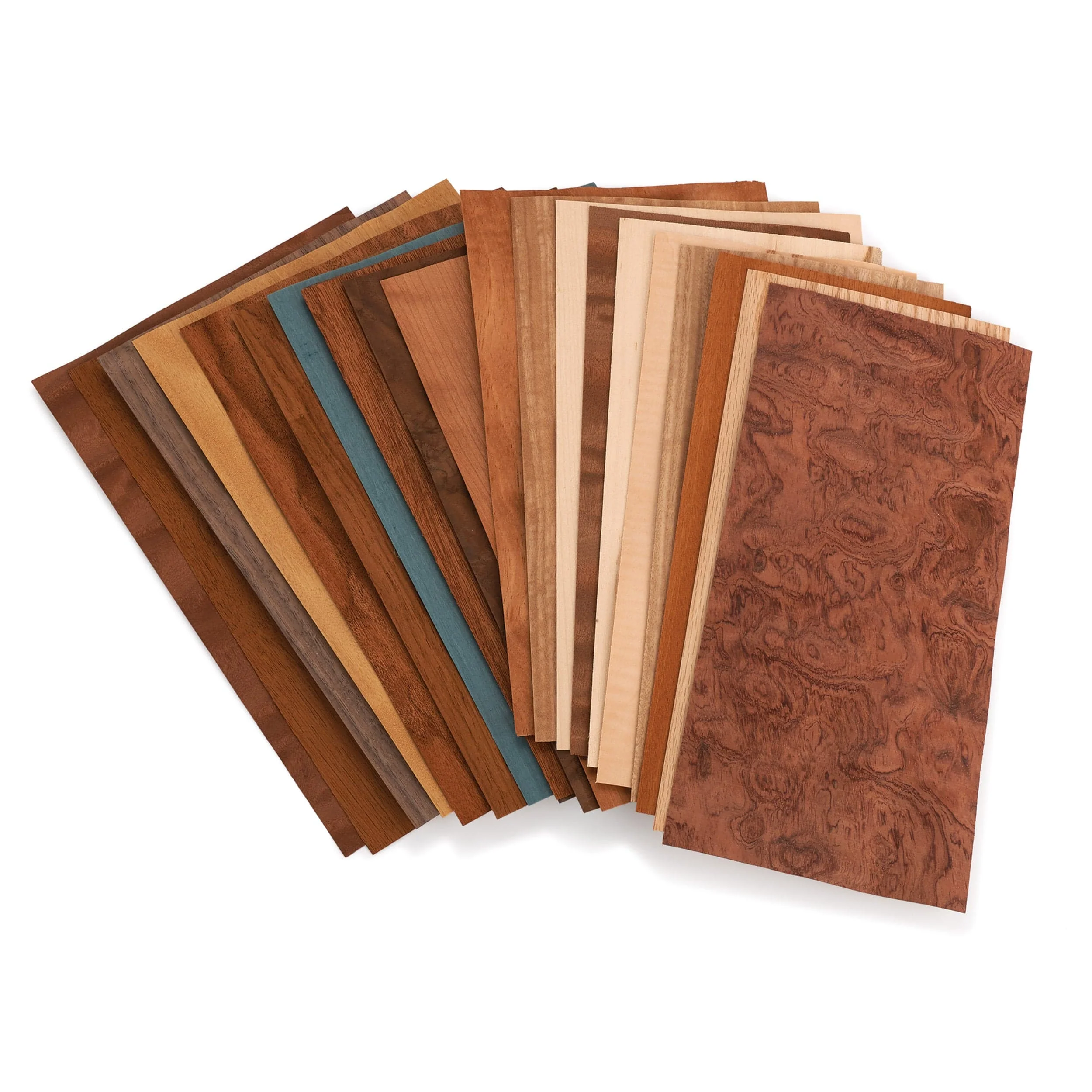 Domestic and Exotic Wood Veneer Pack – 5-1/2″ to 7-1/2″ Width – Mixed Variety – 10 Square Feet