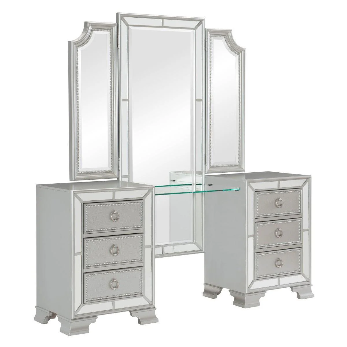 Avondole Silver Vanity Dresser With Mirror - Image 2