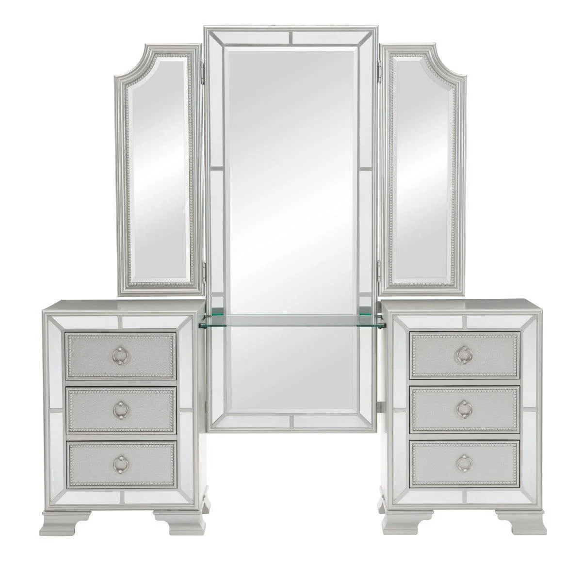 Avondole Silver Vanity Dresser With Mirror