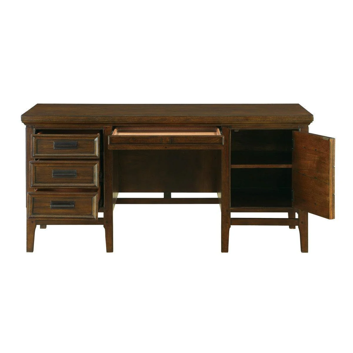 Frazier Park Brown Cherry Storage Executive Desk - Image 3