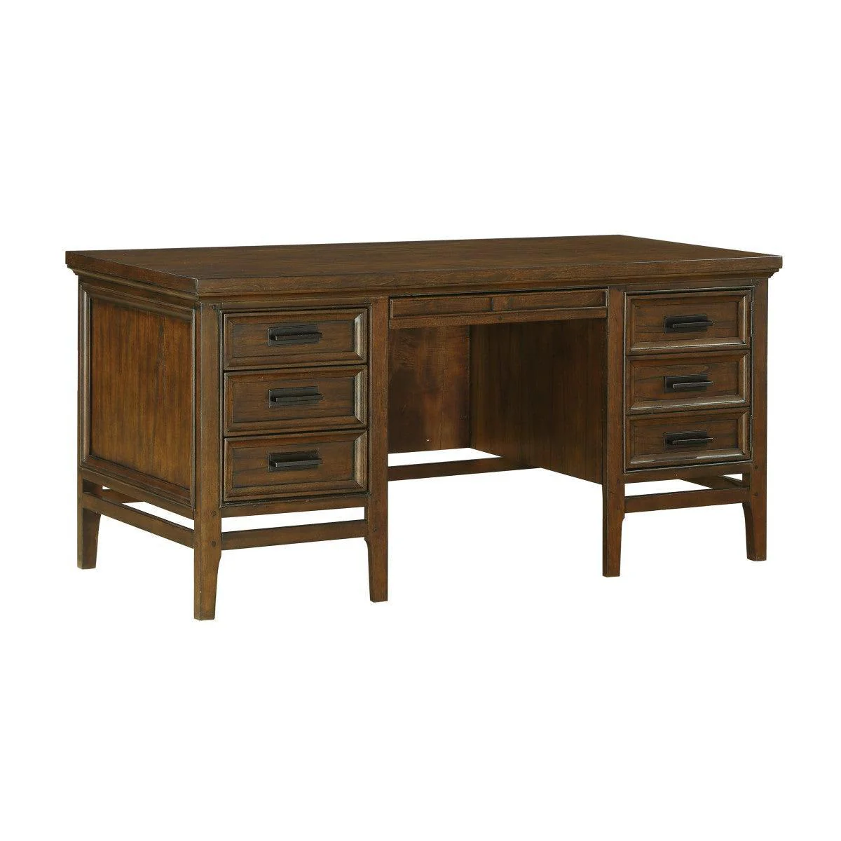 Frazier Park Brown Cherry Storage Executive Desk - Image 2