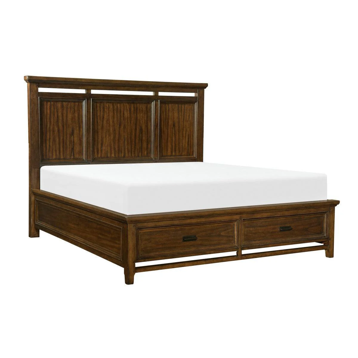 Frazier Park Brown Cherry Upholstered Storage Platform Queen Bed - Image 2