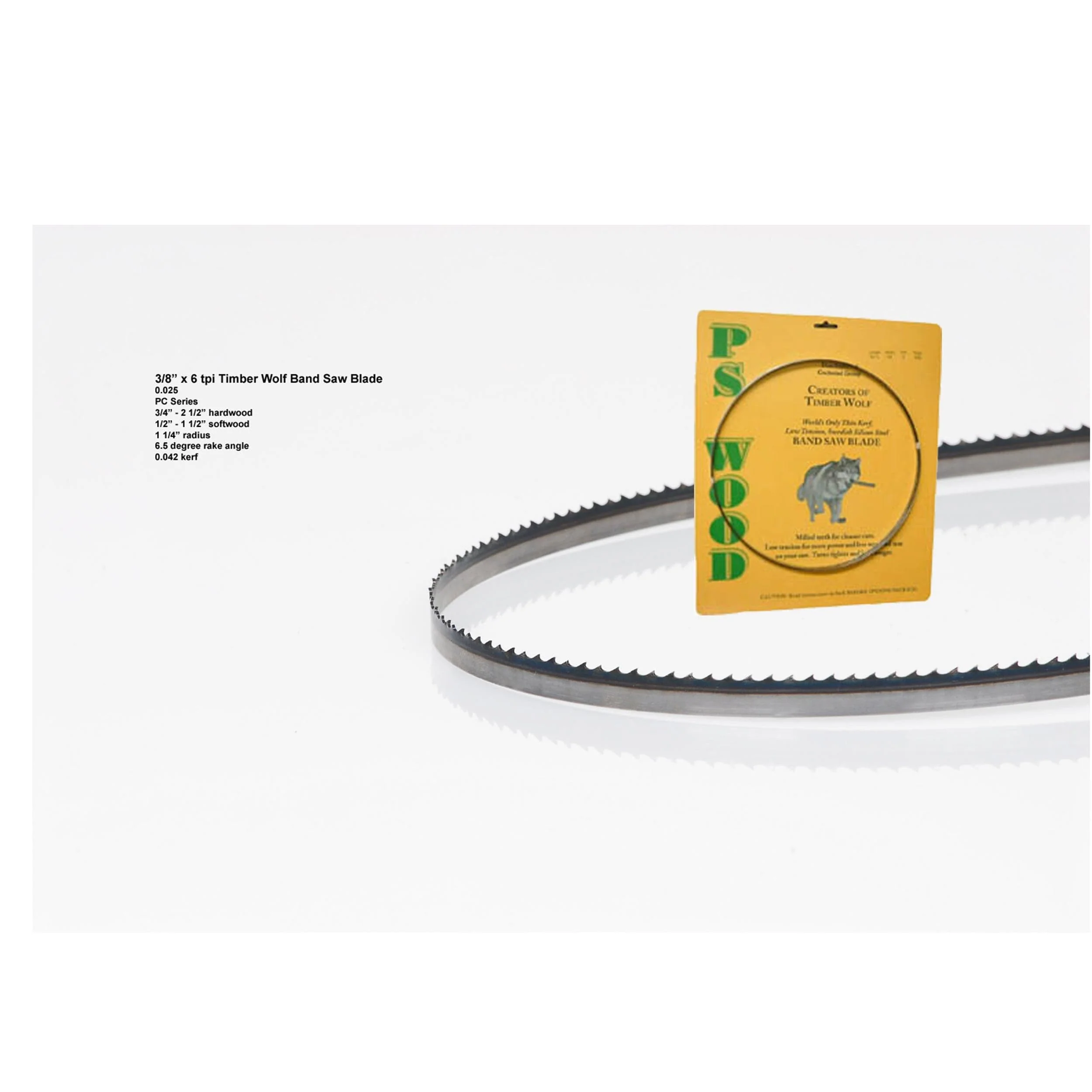 Bandsaw Blade – 116″ x 3/8″ x .025″ x 6 TPI – Positive Claw