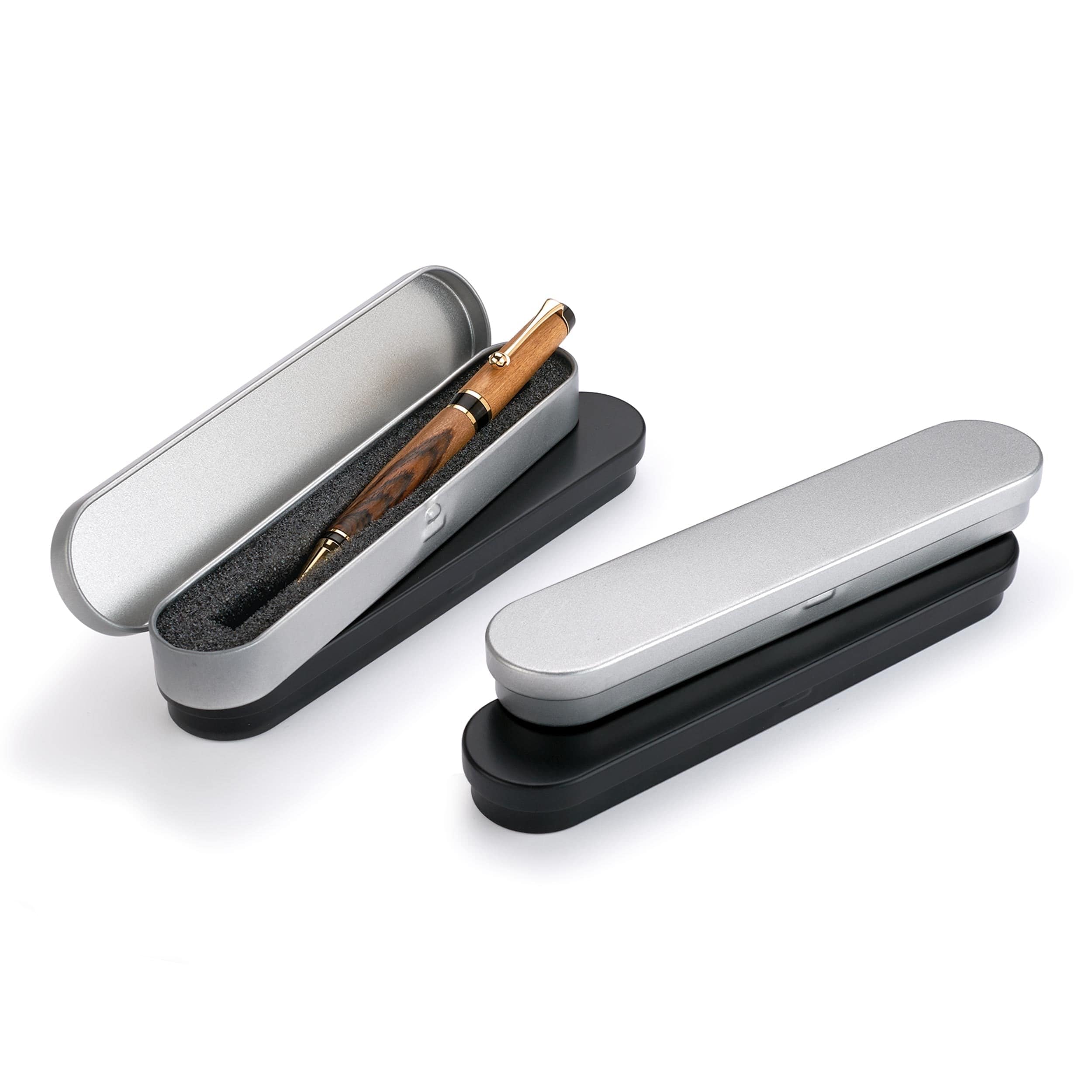 Metal Pen Boxes – Black and Gray – 4 Piece