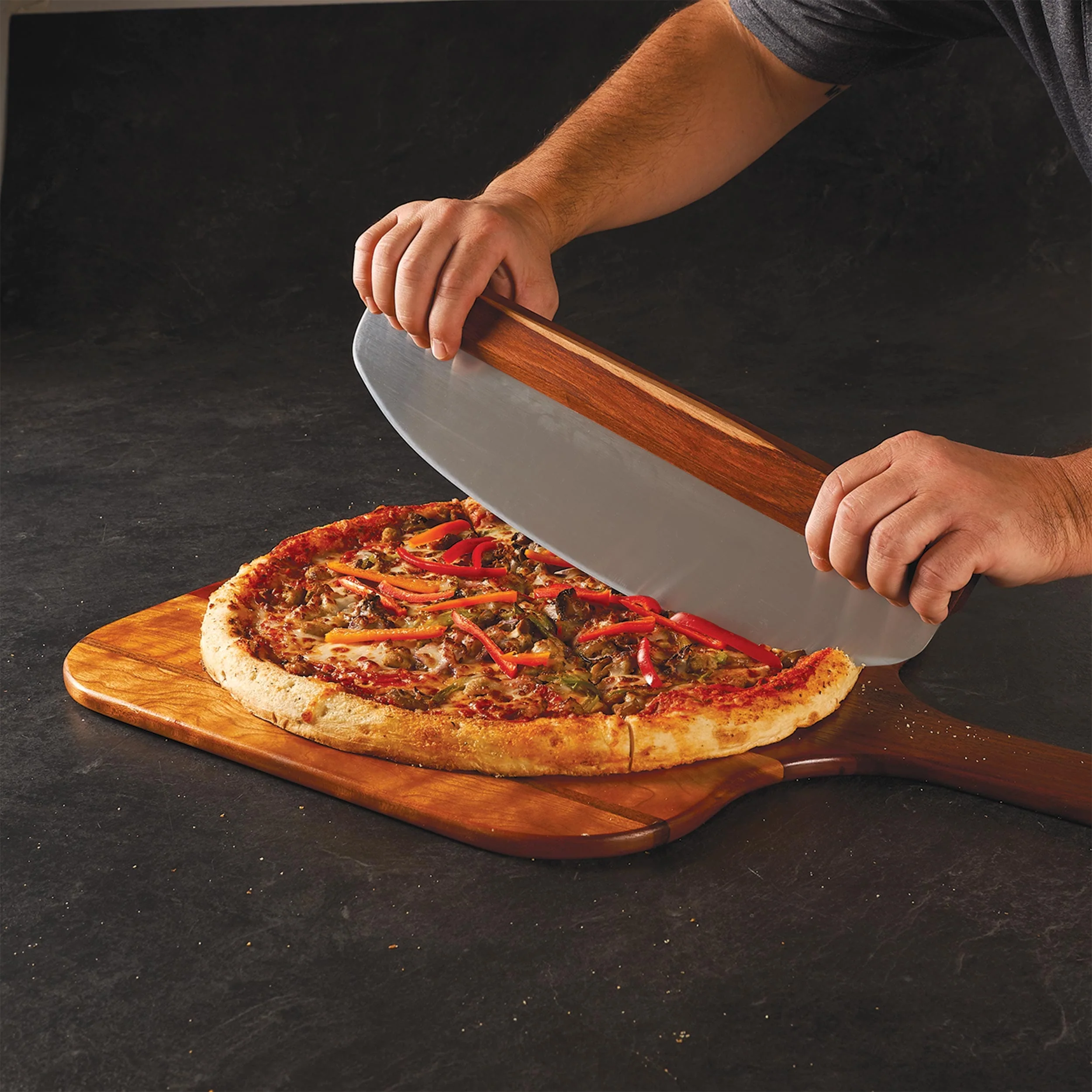 16" Rocking Pizza Cutter Kit - Stainless Steel - Image 2