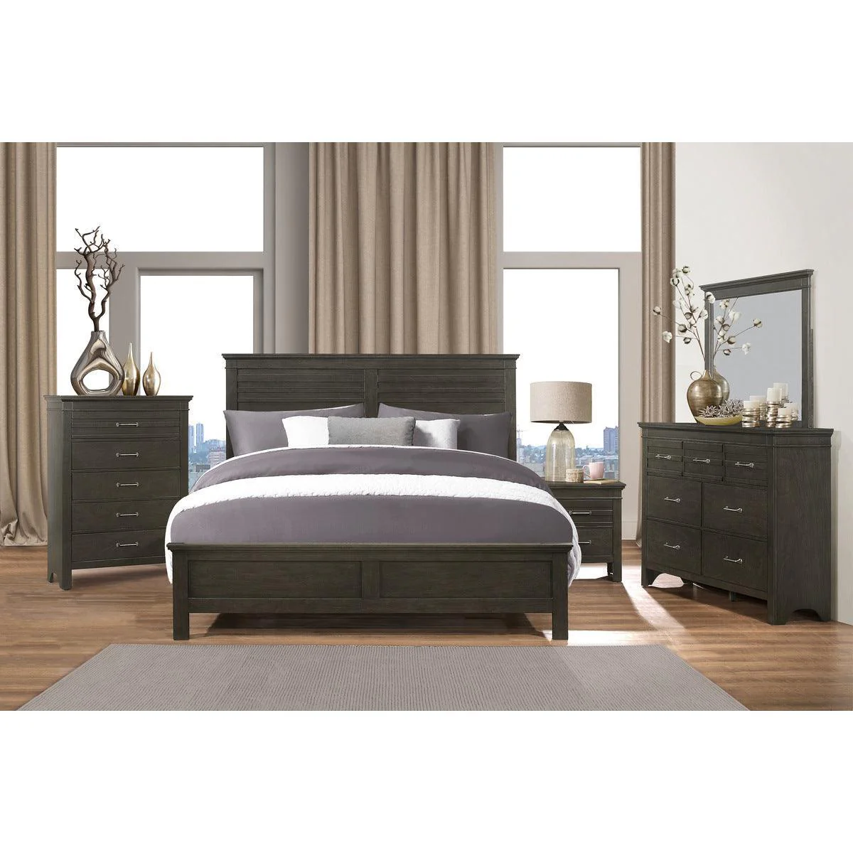 Blaire Farm Charcoal Gray Panel Full Bed - Image 3
