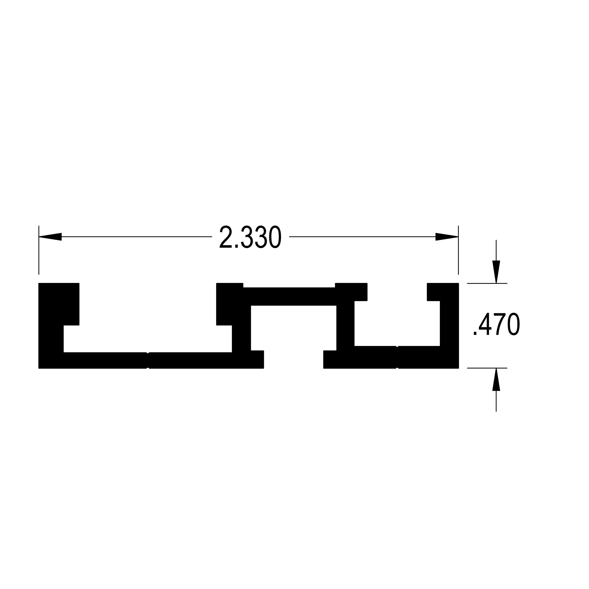 Combination Miter Track with Back-to-Back T-Track - 48" - Image 2