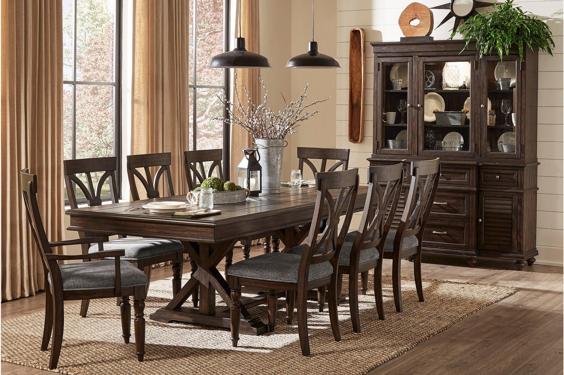 Cardano Charcoal Fabric Rectangular Dining Room Set - Image 1