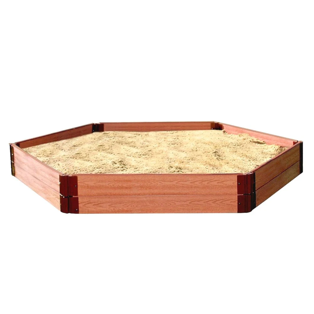 Classic Sienna 7′ x 8′ x 11″ Composite Hexagon Sandbox Kit – 1″ profile