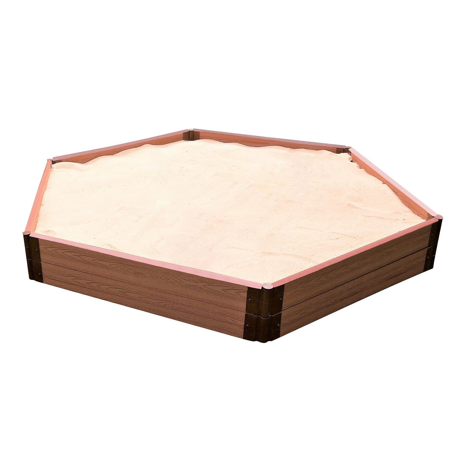 Classic Sienna 7′ x 8′ x 11″ Composite Hexagon Sandbox Kit – 2″ profile