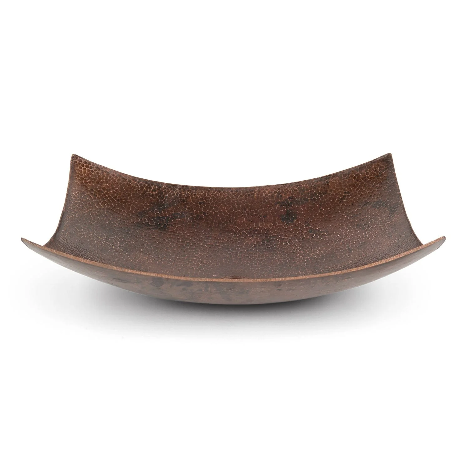 18″ Rectangle Modern Slope Hammered Copper Sink