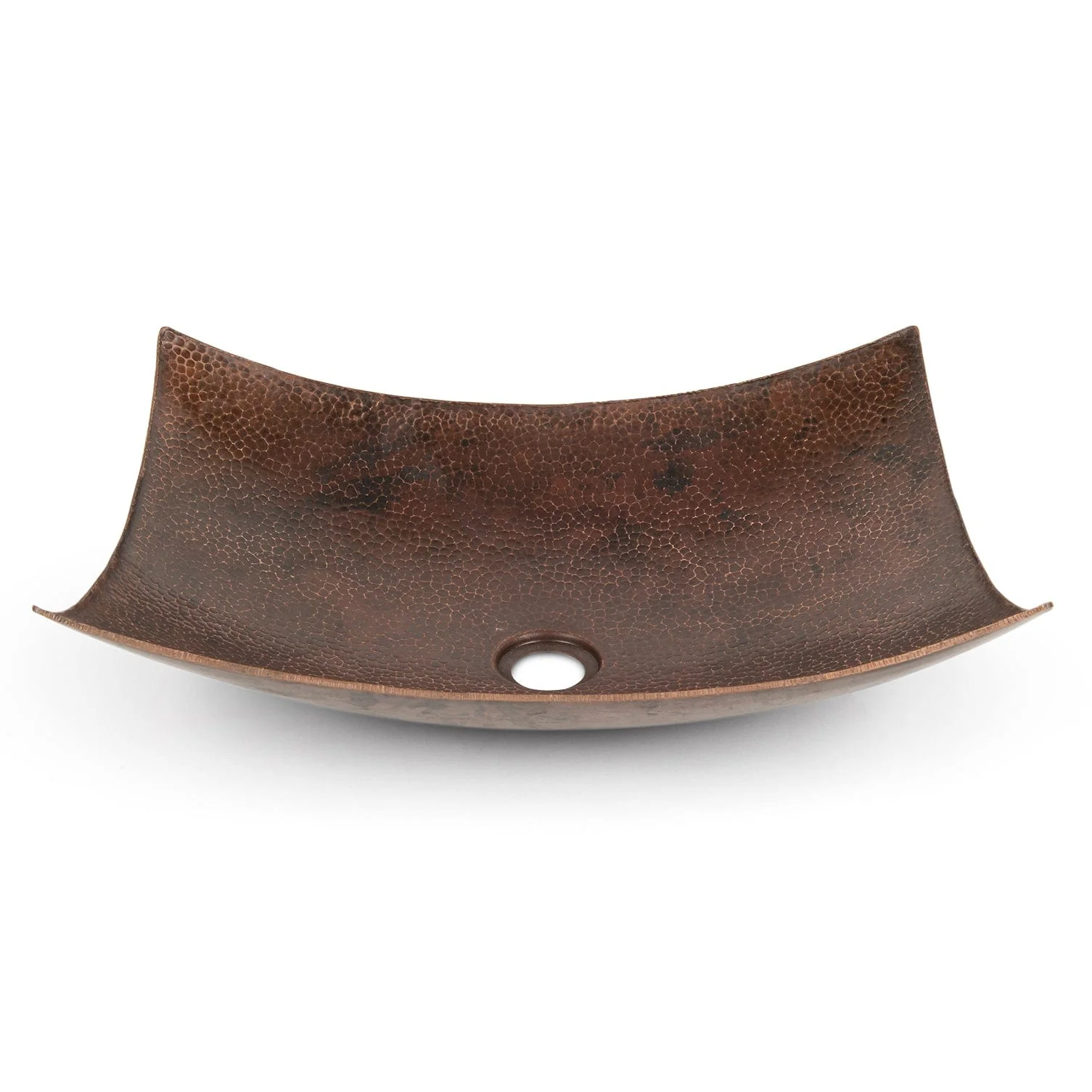 18" Rectangle Modern Slope Hammered Copper Sink - Image 3