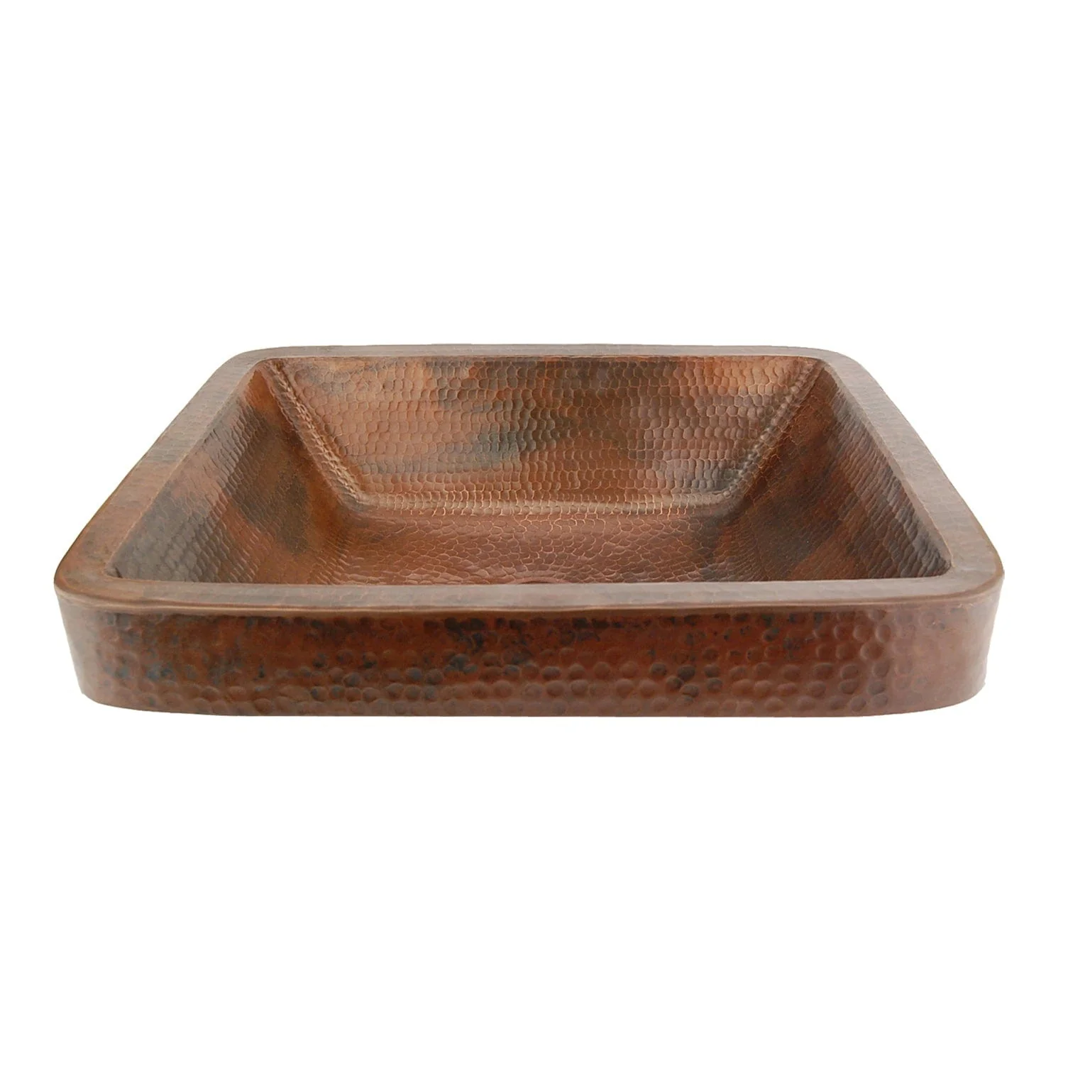19" Rectangle Skirted Vessel Hammered Copper Sink - Image 2