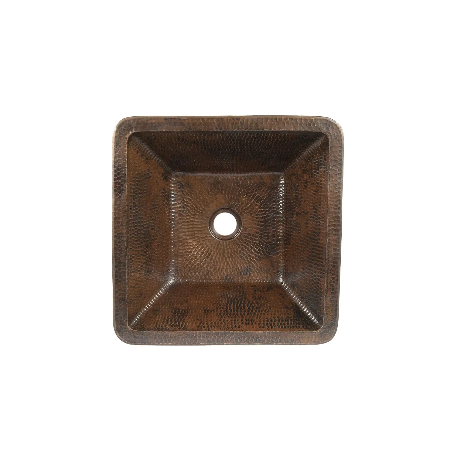 15" Square Skirted Vessel Hammered Copper Sink - Image 2