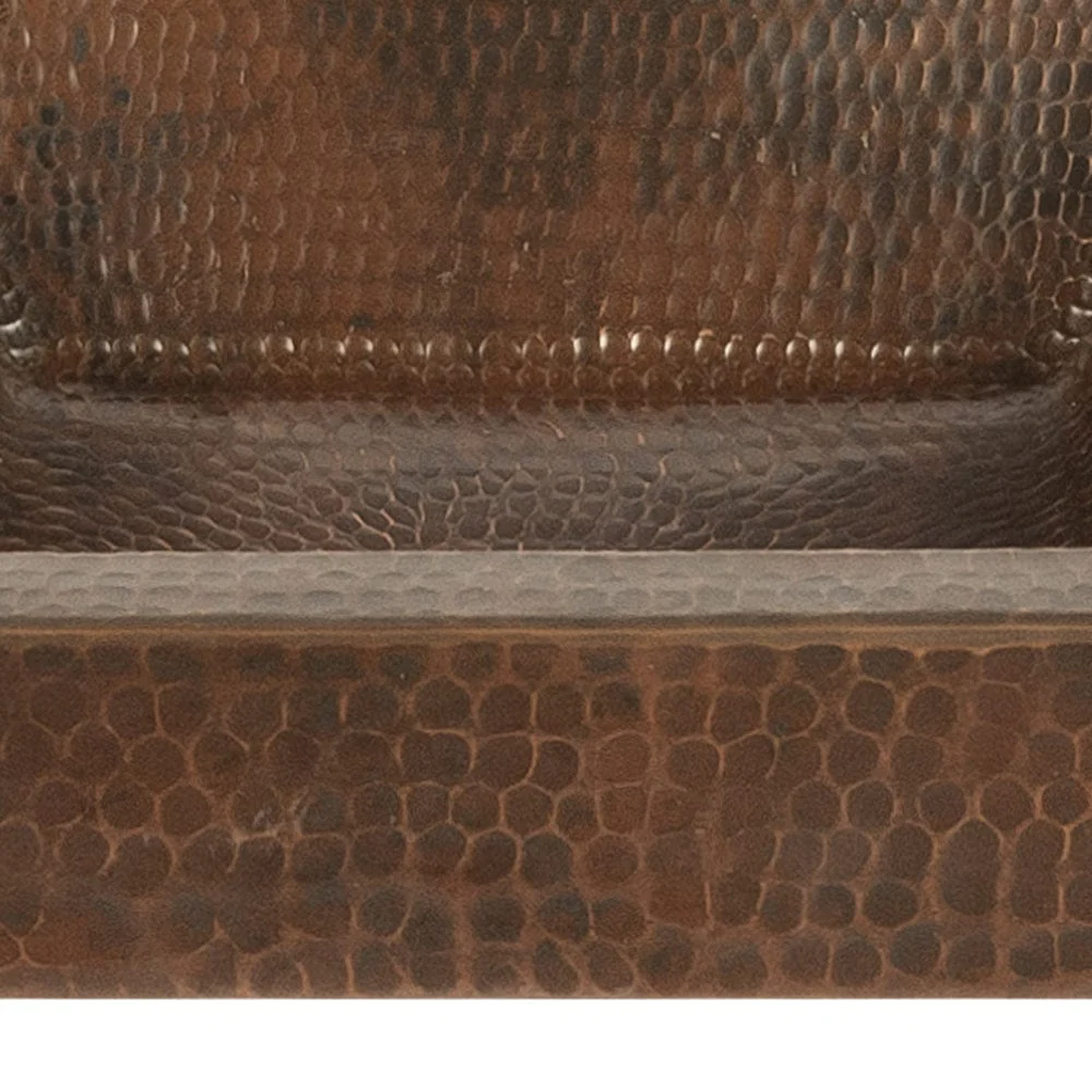 15" Square Skirted Vessel Hammered Copper Sink - Image 3
