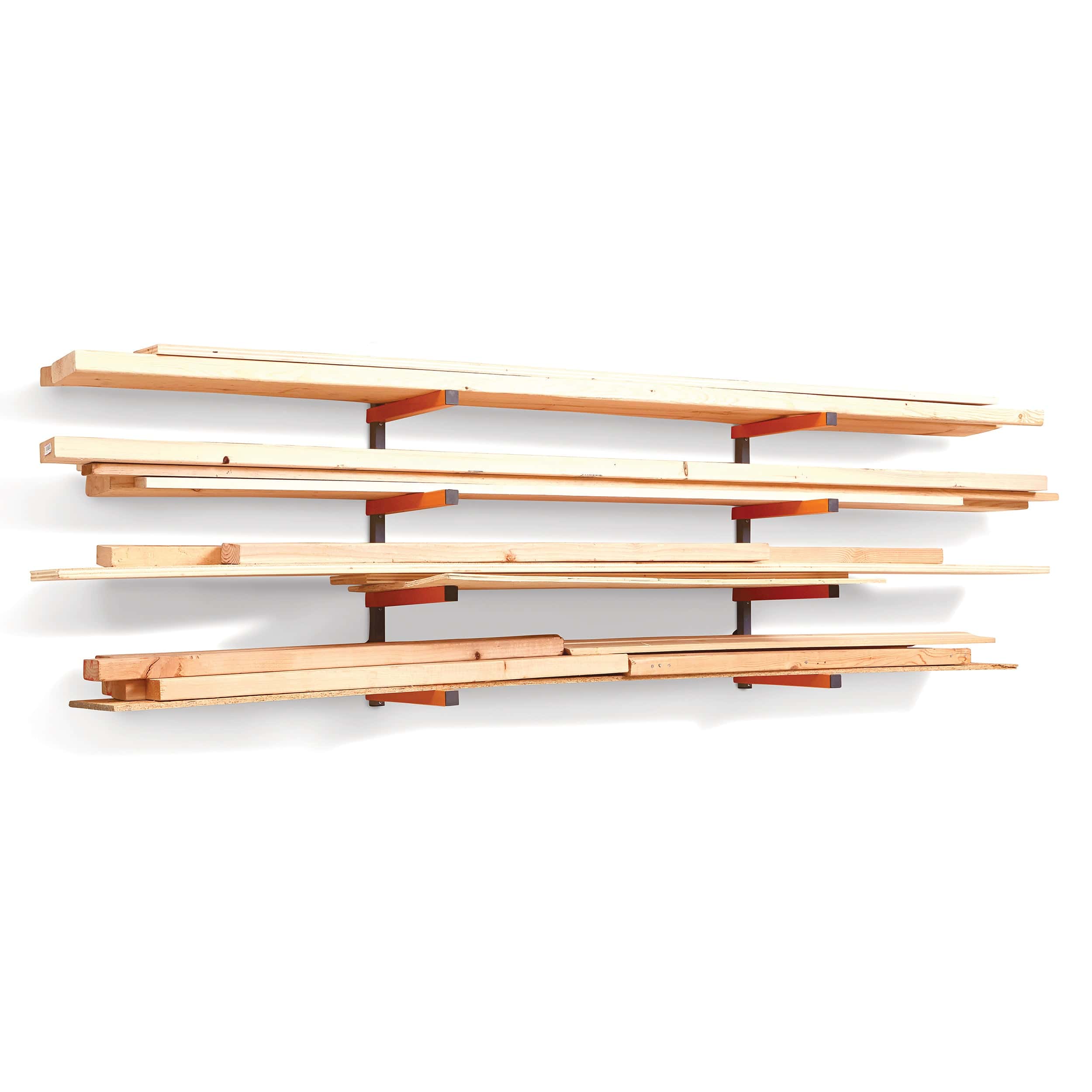 4-Level Lumber Storage Rack - Orange & Gray - Image 2