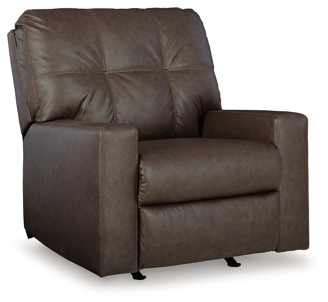 Barlin Mills Umber Faux Leather Recliner - Image 2