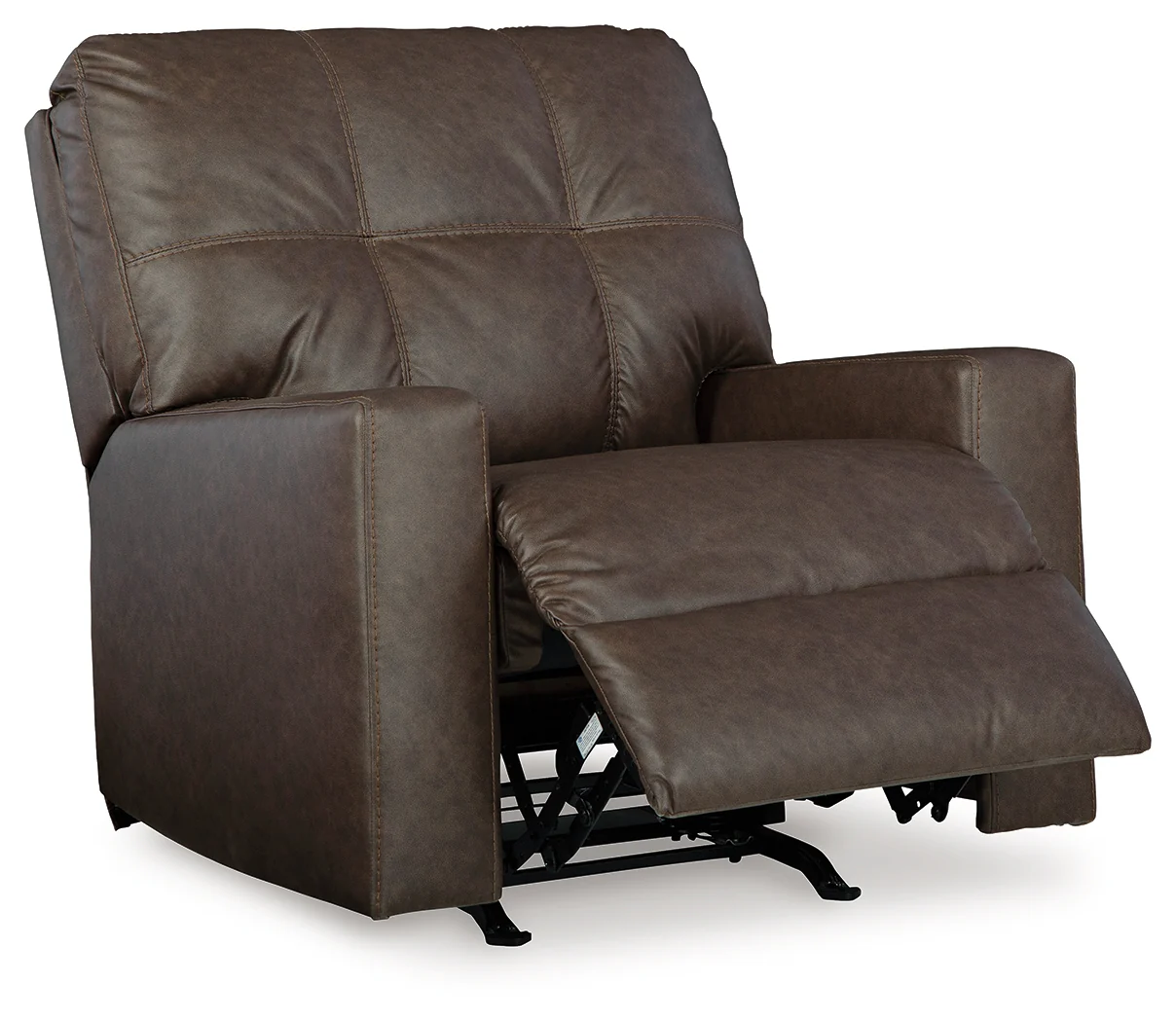 Barlin Mills Umber Faux Leather Recliner - Image 3