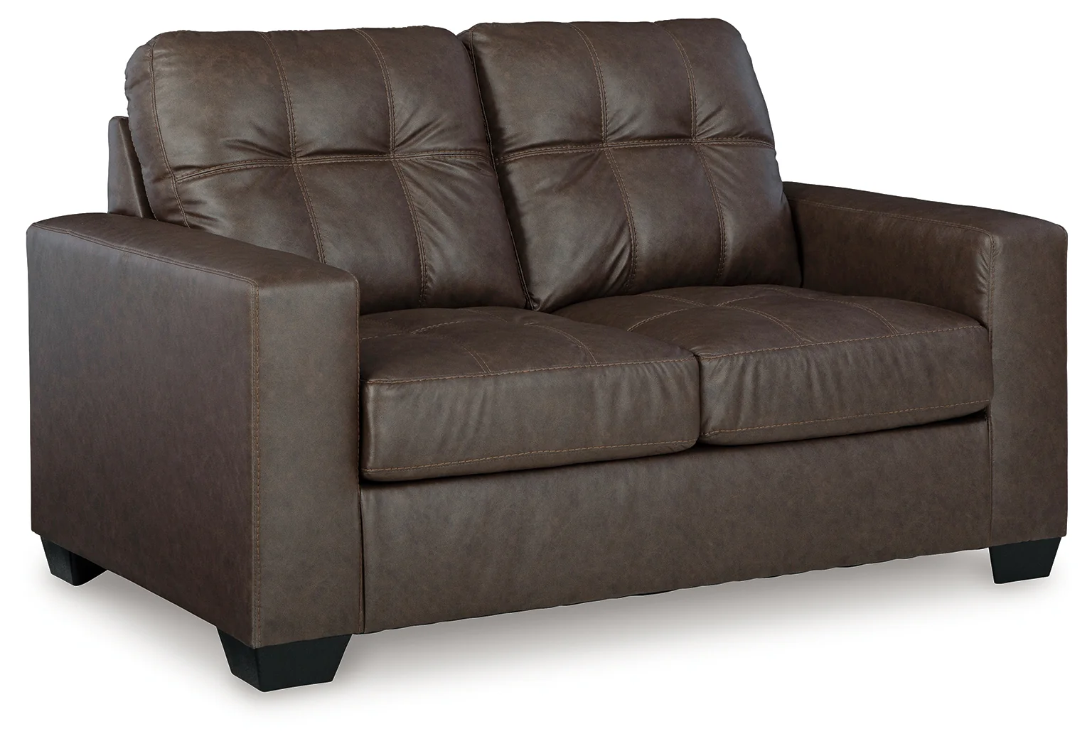 Barlin Mills Umber Faux Leather Loveseat - Image 2