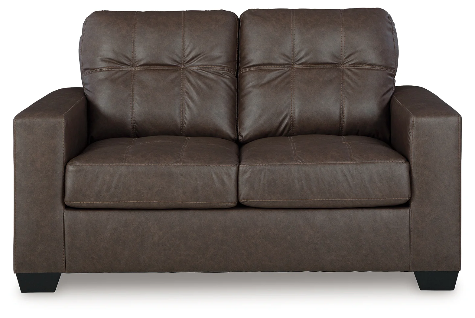 Barlin Mills Umber Faux Leather Loveseat - Image 3