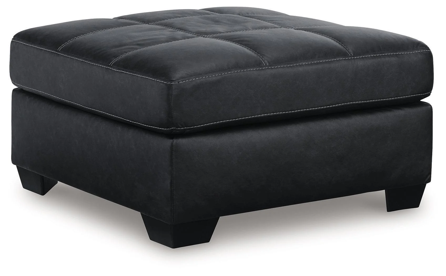 Barlin Mills Carbon Faux Leather Oversized Accent Ottoman - Image 1